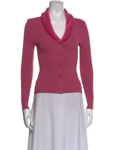 Pre-owned Staud Long Sleeve Button-up Top In Pink