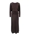 Staud Long Sleeve Dress In Brown