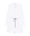 Staud Zip Drawstring Mini Dress In White