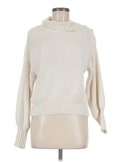 Pre-owned Staud Long Sleeve Top Ivory Turtleneck Tops In White