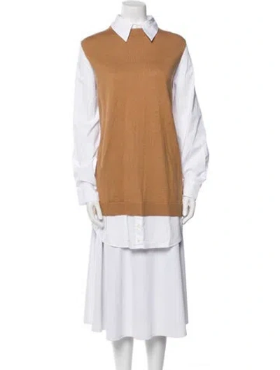 Pre-owned Staud Long Sleeve Tunic W/ Tags In Neutral