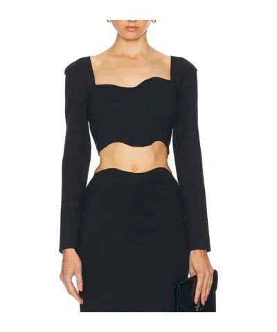 STAUD STAUD CORDE LONG-SLEEVED CROPPED TOP
