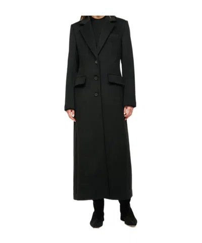 Staud Long-sleeved Coat In Black