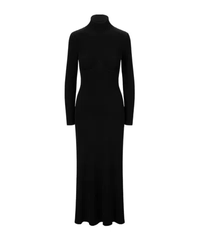 Staud Long-sleeved Dress In Black