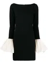 Staud Long-sleeved Dress In Black