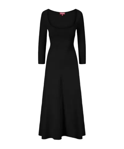 Staud Long-sleeved Dress In Black
