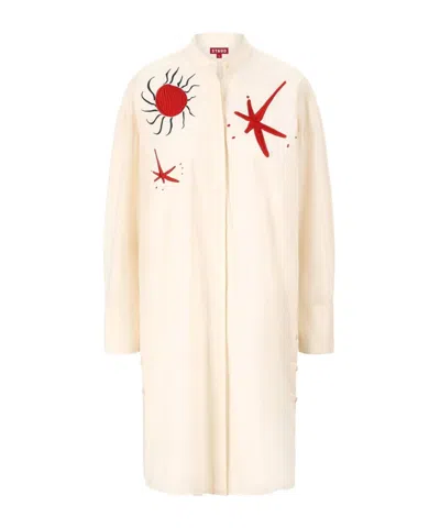 Staud Long-sleeved Dress In White