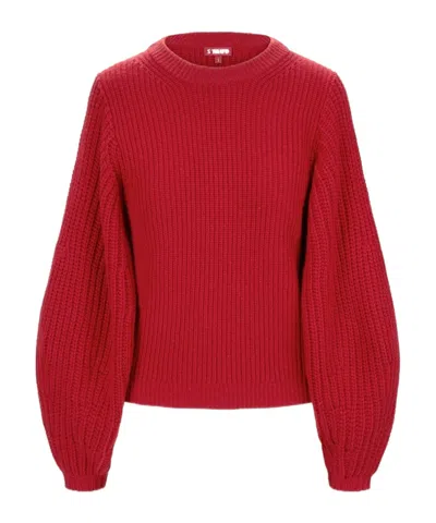 Staud Long-sleeved Sweater In Red