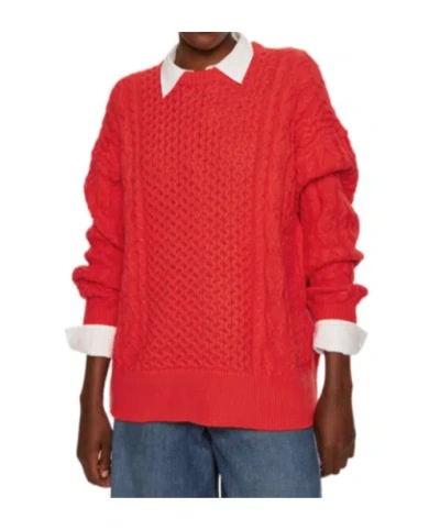 Staud Long-sleeved Sweater In Red