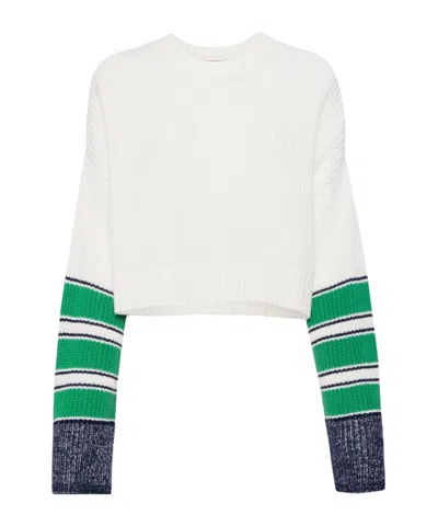 Staud Long-sleeved Sweater In White