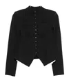 Staud Adrian Button-up Fitted Jacket In Black