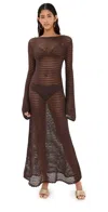 Staud Lorena Dress Dark Chocolate In Dark Chocolate