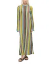 Staud Lorena Open-back Striped Knitted Maxi Dress In Multi