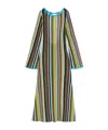 Staud Lorena Open-back Striped Knitted Maxi Dress In Multi