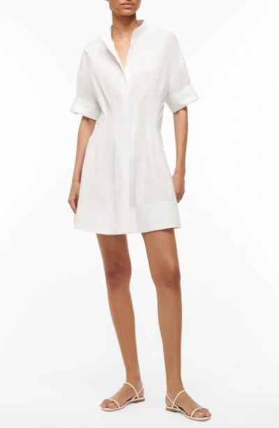 Staud Women's Lorenza Stretch-cotton Short-sleeve Minidress In White