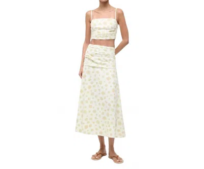 Staud Lorenzo Sleeveless Cropped Top In Meringue Ditsy In Multi