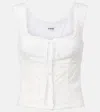 Staud Lou Broderie Anglaise Cotton Top In White