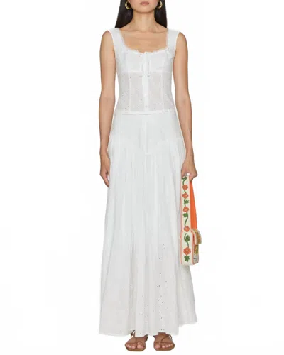 Staud Lou Lace Sleeveless Top In White Eyelet