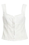 Staud Lou Broderie Anglaise Cotton Top In White