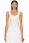 Staud Lou Top White Eyelet