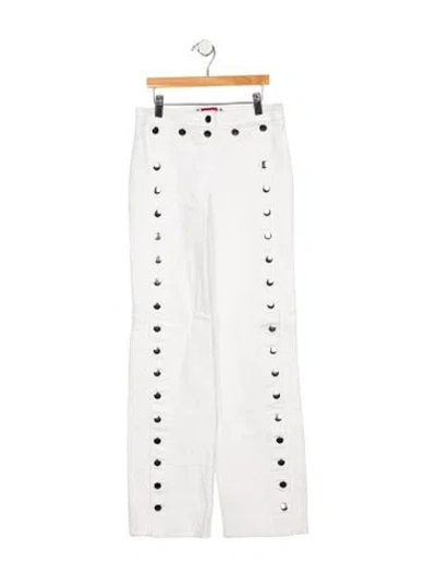 Pre-owned Staud Low-rise Straight Leg Jeans In Blue