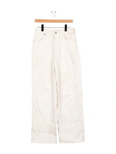 Pre-owned Staud Low-rise Wide Leg Jeans In Neutral