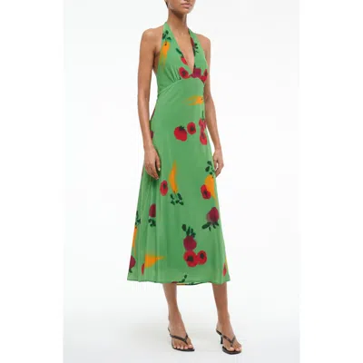 STAUD STAUD LUCCA SILK HALTER DRESS