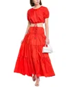 Staud Lucca Tiered Midi Skirt