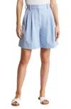 Staud Luisa Wide Leg Bermuda Shorts In Blue