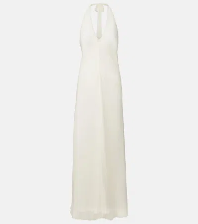 Staud Luma Halterneck Maxi Dress In White
