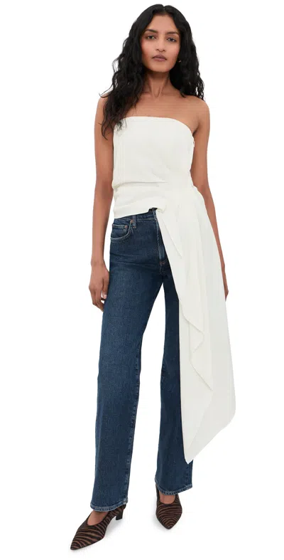 Staud Lux Top Ivory In White