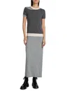 Staud Lyric Merino Wool-nylon Maxi Dress In Heather Grey In Gray