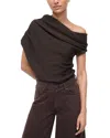 Staud Mabel Asymmetric Sweater In Brown