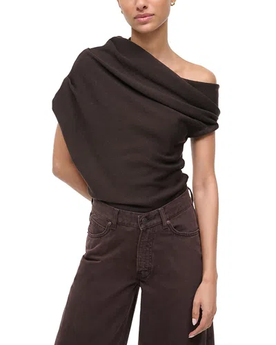 Staud Mabel Asymmetric Sweater In Brown