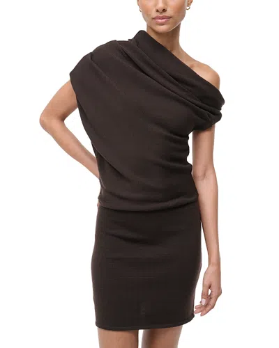 Staud Mabel Mini Wool Dress In Brown