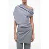 Staud Mabel One-shoulder Sweater In Gray