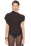 Staud Mabel Asymmetric Sweater In Brown