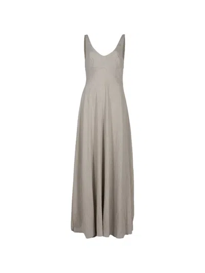 Staud Madison V-neck Maxi Dress In Neutral