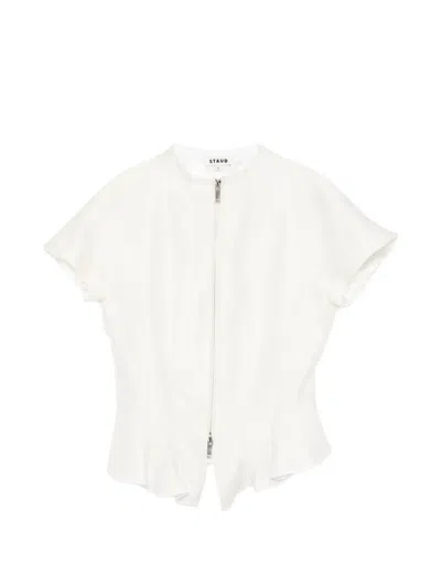Staud Maelle Zip-up Top In White