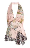 Staud Maeva Draped Satin Top In Multi