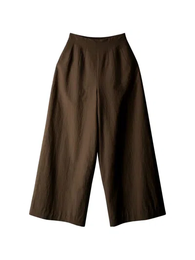 Staud Magpie Pleated Trousers In Brown