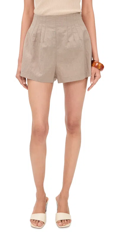 Staud Magpie Shorts Natural In Brown
