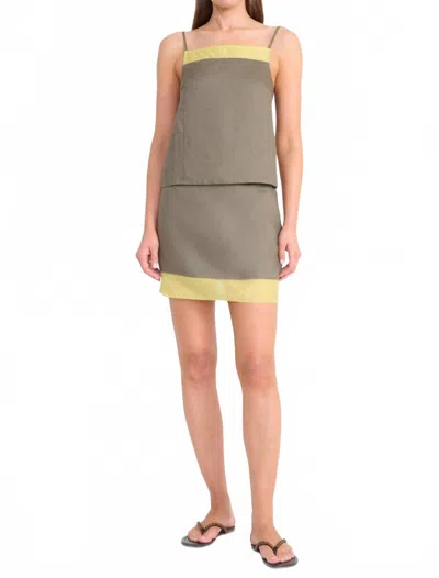 Staud Maisie Linen Top In Palo Verde In Multi