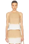 Staud Mancora Linen Top In Desert Tie Dye