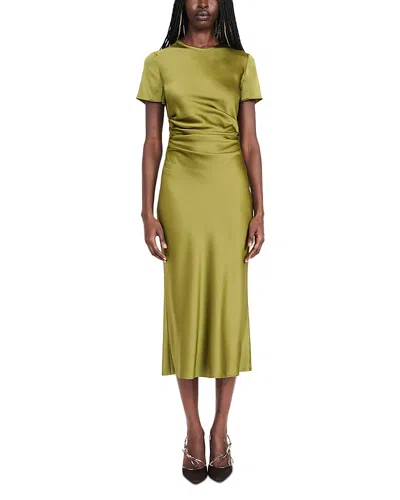 Staud Marcel Silk Blend Dress In Green