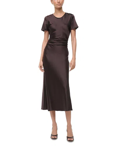 STAUD MARCEL SILK BLEND SHEATH DRESS