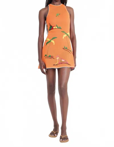 Staud Marea Cover Up Dress In Riviera Flame In Orange