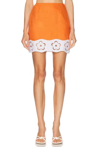 STAUD MARGAUX LINEN SKIRT