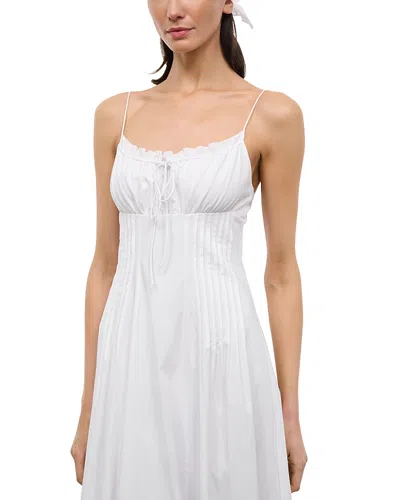 Staud Margi Pleated Dress In White