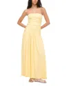 Staud Mariana Strapless Gathered Jersey Maxi Dress In Pale Honey